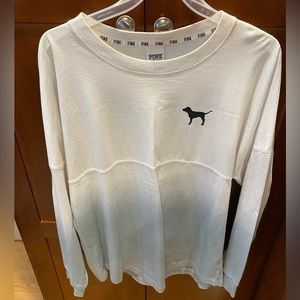 Pink Victoria’s Secret size Medium long sleeve top white/fade to grey